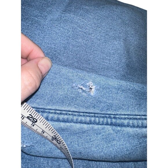 Vintage World Island Mens Denim Flannel Lined Shacket Chore Jacket Sz XL Blue - Picture 3 of 8